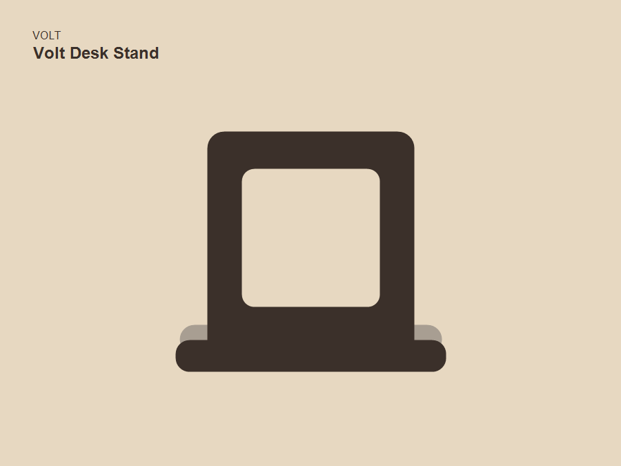 Dark DB2 desk stand with precise lines